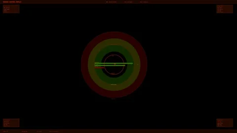 Hud animation displaying various data on a digital interface during a simul.. Stock Footage 328435548