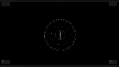 Hud animation displaying various metrics and data in a digital format for u.. Stock Footage 328435472