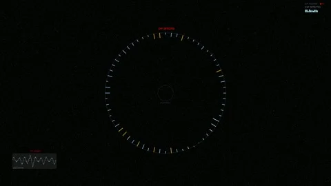 Hud animation displays circular data with elements glowing in various color.. Stock Footage 328434966