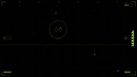 Hud animation displays data in a grid format with shapes and graphs at a sp.. Stock Footage 328434774