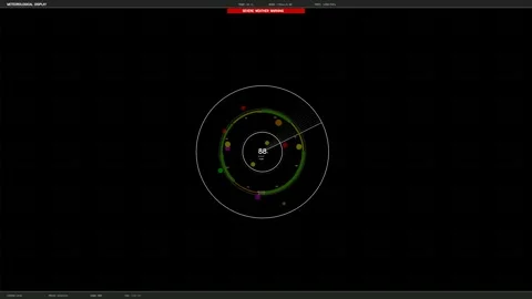 Hud animation displays various data points on a grid with circles and color.. Stock Footage 328434756