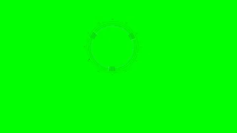 Hud animation green screen for war documentary and scifi films with futuristic Vídeo Stock 331493224