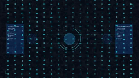 Hud animation loop technology interface futuristic cyber digital screen Stock Footage 346541465