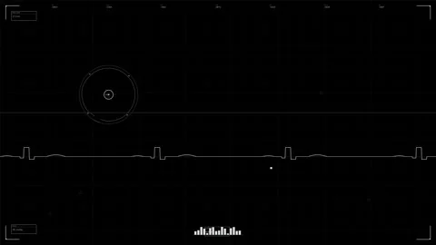 Hud animation showing audio waveforms and visual effects with circles and l.. Stock Footage 328434806