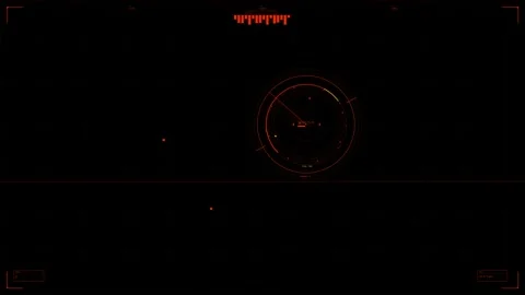 Hud animation showing circular graphics and red elements during a digital i.. Stock Footage 328436626