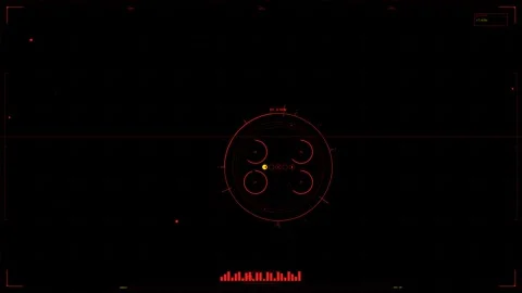 Hud animation showing graphical elements in a dark background with circles .. Stock Footage 328435016