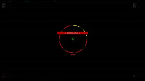 Hud animation shows colored circles with numbers and indicators for data di.. Stock Footage 328436137