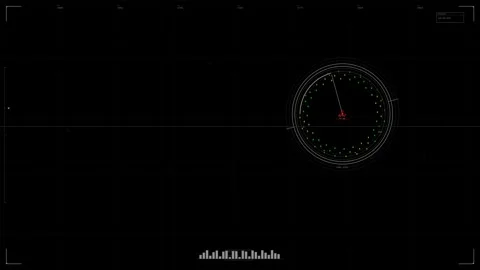 Hud animation shows data and graphics overlay on a dark screen with moving .. Stock Footage 328436282