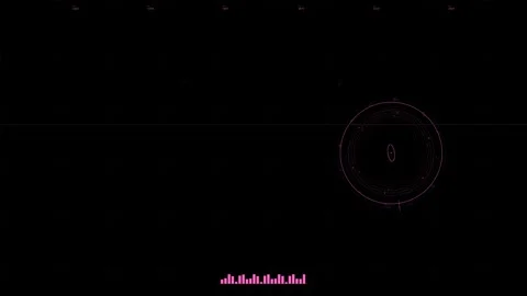 Hud animation shows moving elements on a dark background with circular patt.. Stock Footage 328436674