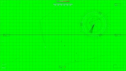 Hud animation for war documentary showing green screen layout for sci fi themes Stock Footage 331493215