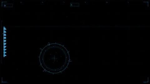 Hud animation for web designer in sci fi space showing various elements and Stock Footage 329022474