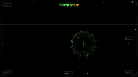 Hud animation for web designer in sci fi space shows data metrics and Stock Footage 329024201