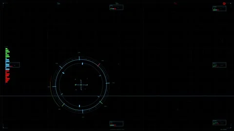 Hud animation for web designer in a sci fi space scene featuring data visuals Stock Footage 329024432