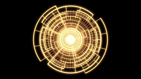 HUD Arc Audio Equalizer A Yellow VJ Loop Animation 02 Stock Footage 332293236