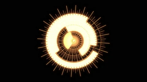 HUD Arc Audio Reactive Equalizer A Yellow VJ Loop Animation 03 Video stock 156248664