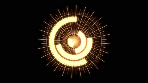 HUD Arc Audio Reactive Equalizer A Yellow VJ Loop Animation 01 Video stock 156251909