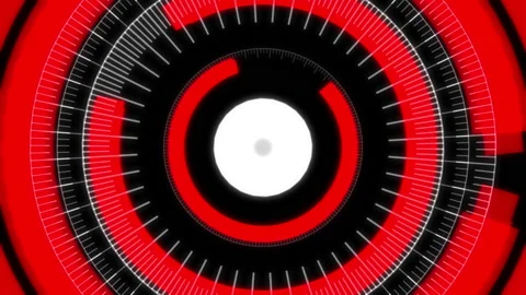 HUD Arc Audio Reactive Equalizer C Red Large VJ Loop Animation 01 Video stock 156675743