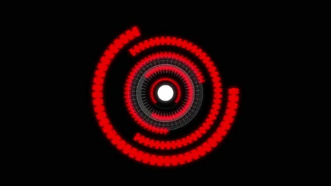 HUD Arc Audio Reactive Equalizer B Red VJ Loop Animation Video stock 165134437