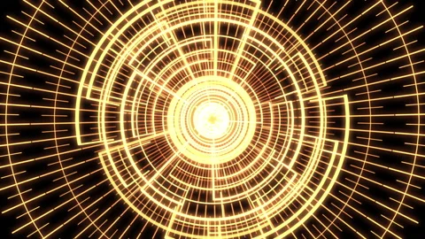 HUD Arc Audio Reactive Equalizer A Yellow Ripple Large VJ Loop Animation 01 Video stock 167981538