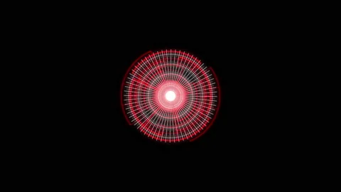 HUD Arc Audio Reactive Equalizer A Red Bounce VJ Loop Animation 03 Video stock 230735391
