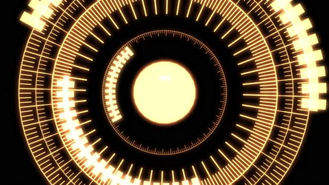 HUD Arc Audio Reactive Equalizer B Yellow Large VJ Loop Animation 02 Video stock 233568027