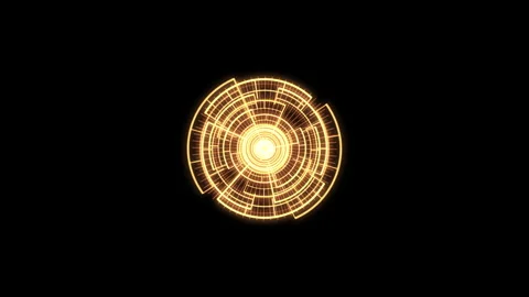 HUD Arc Audio Reactive Equalizer A Yellow Bounce  03 Video stock 263013109