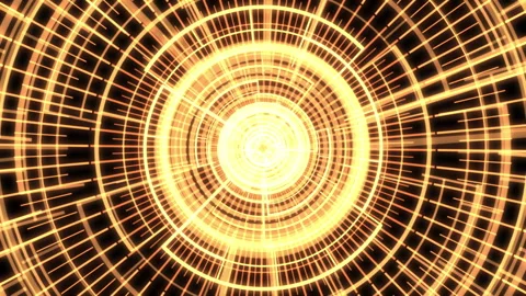 HUD Arc Audio Reactive Equalizer A Yellow Ripple Large VJ Loop Animation 02 Video stock 293666792