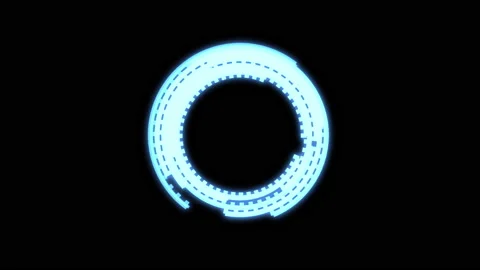 HUD Arc B Audio Reactive Equalizer Blue Bounce Small VJ Loop Animation Video stock 197822661