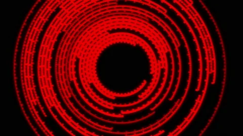 HUD Arc B Audio Reactive Equalizer Red Bounce Large VJ Loop Animation 01 Video stock 203354483