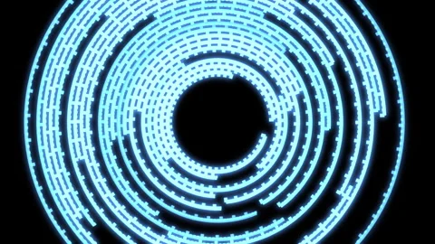 HUD Arc B Audio Reactive Equalizer Blue Bounce Large VJ Loop Animation 01 스톡 동영상 313641609
