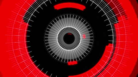 HUD Arc Offset C Audio Reactive Equalizer Red VJ Loop Animation 03 Video stock 172498503