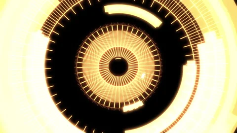 HUD Arc Offset C Audio Reactive Equalizer Yellow VJ Loop Animation 03 Video stock 315484858