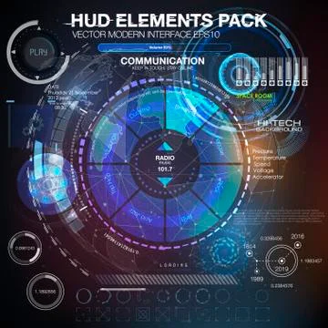 HUD background outer space. infographic elements. futuristic user interface. Illustrazione stock