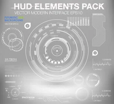 HUD background outer space. infographic elements. futuristic user interface.  Illustrazione stock