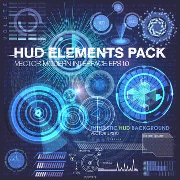 HUD background outer space. infographic elements. futuristic user interface. Illustrazione stock