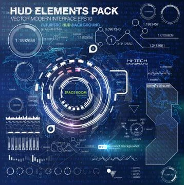 HUD background outer space. infographic elements. futuristic user interface. Illustrazione stock