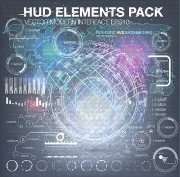 HUD background outer space. infographic elements. futuristic user interface. Illustrazione stock