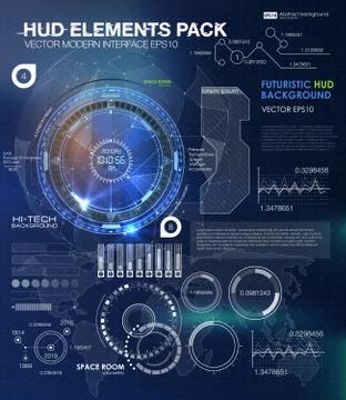 HUD background outer space. infographic elements. futuristic user interface. Illustrazione stock