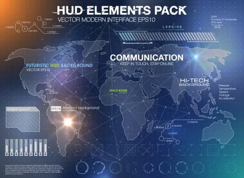 HUD background outer space. infographic elements. futuristic user interface. Stock Illustration