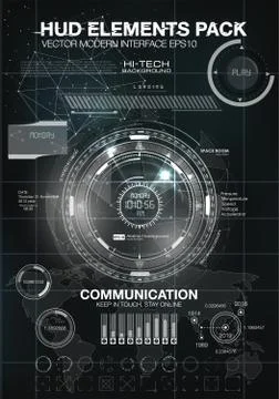 HUD background outer space. infographic elements. futuristic user interface. Illustrazione stock