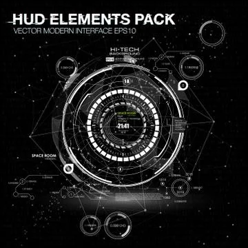 HUD background outer space. infographic elements. futuristic user interface.  Illustrazione stock
