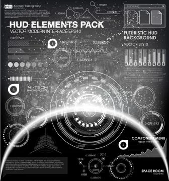 HUD background outer space. infographic elements. futuristic user interface. Illustrazione stock
