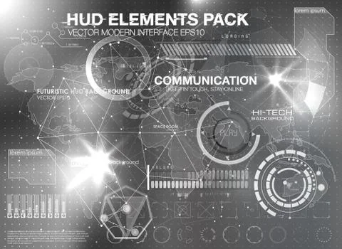 HUD background outer space. infographic elements. futuristic user interface. イラスト素材