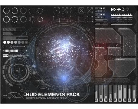 HUD background outer space. infographic elements. futuristic user interface 스톡 일러스트