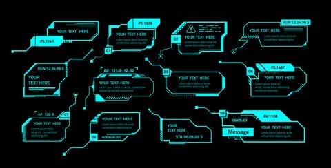 Hud callout. Call box message layout with text template, futuristic technology Stock Illustration
