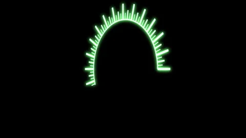HUD Circle 3D Speedometer Bold Y50 Degrees S Green Animation Loop Stock Footage 243986780