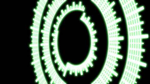 HUD Circle 3D Speedometer Bold Y50 Degrees L Green Animation Loop Stock Footage 283892371