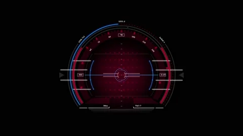 HUD circle 5 Stock Footage 221892973