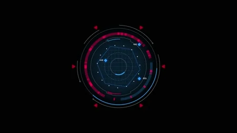 HUD circle 8 Stock Footage 221892982