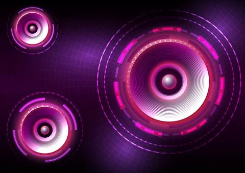 Hud circle. Abstract hi-tech loudspeaker background. Futuristic interface. Vi Stock Illustration